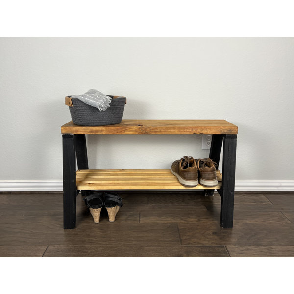 Loon Peak® Daigen Solid Wood Shelves Storage Bench & Reviews Wayfair